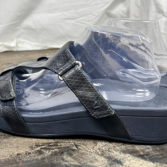 Vionic Ellie Wedge Sandal Womens 11 Navy Blue Orthotic Arch Walking Adjustable - Picture 8 of 10